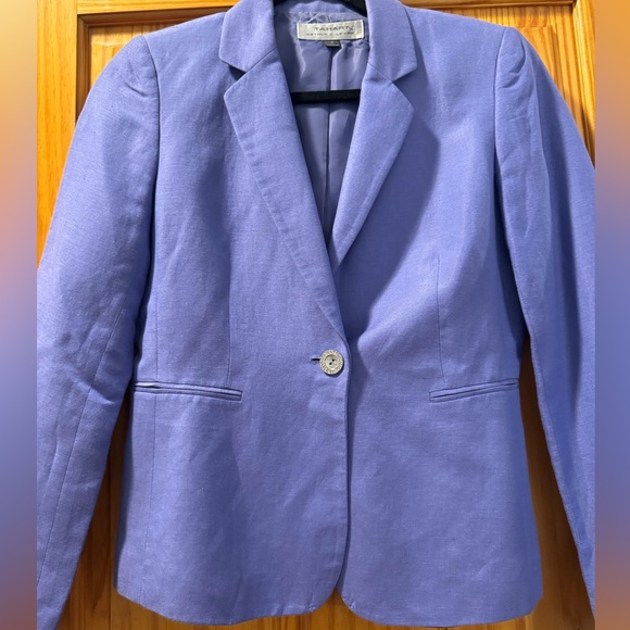 Tahari Purple Linen Blazer - Picture 1 of 5